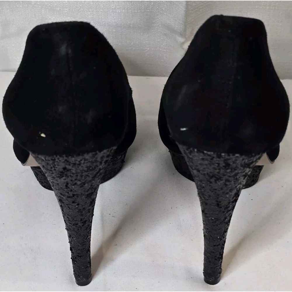 Bcbgeneration Black Suede Glitter Platform Pumps … - image 6